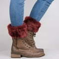 thumbnail image 6 of Women Winter Solid Color Short Knit Leg Warmers Boot Socks Toppers Fluffy Cuffs, 6 of 8