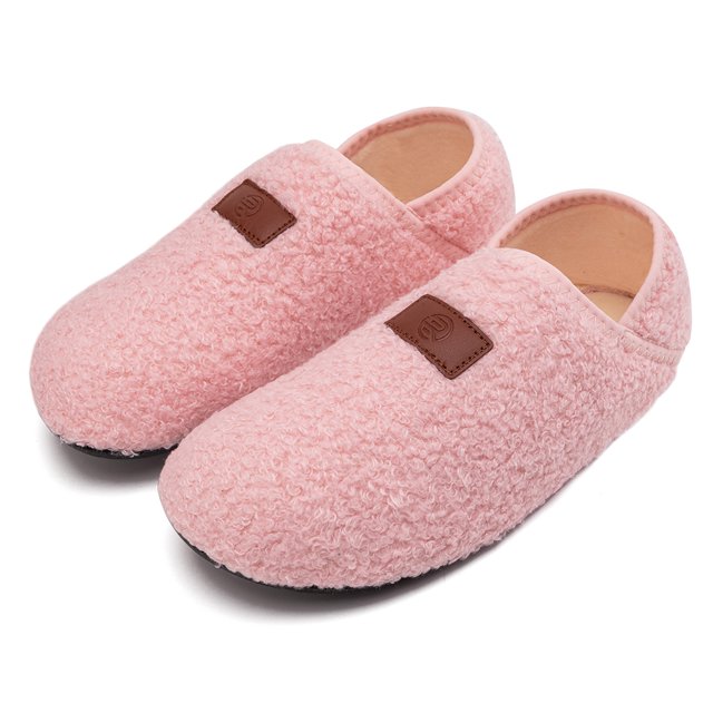 Pantuflas interior para casa calcetines zapatos mocasines con espalda cerrada forro polar peluche mujer (36-37) color rosa