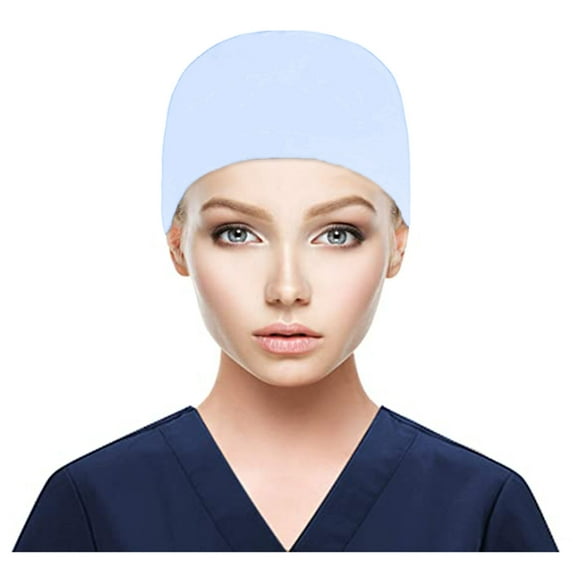 Outfmvch Winter Hats For Women Beanie Scrub Cap With Buttons Bouffant Hat With Sweatband For Womens And Mens Winter Hats For Men Light Blue One Size
