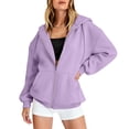 thumbnail image 2 of Zip Up Hoodies For Women Y2K Cardigan Sweatshirts Oversized Long Sleeve Tops Fall Fashion Jacket With Pockets, 2 of 6