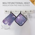 thumbnail image 4 of Yayeee Oven Mitts and Pot Holder Set of 4 Heat Resistant Kitchen Gloves Baking Hot Pad, Purple Forest, 4 of 5