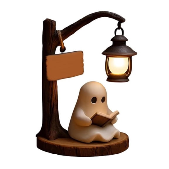 Zexumo Cute Ghost Reading Lantern Halloween Ghost Night Light Ghost Halloween Decor