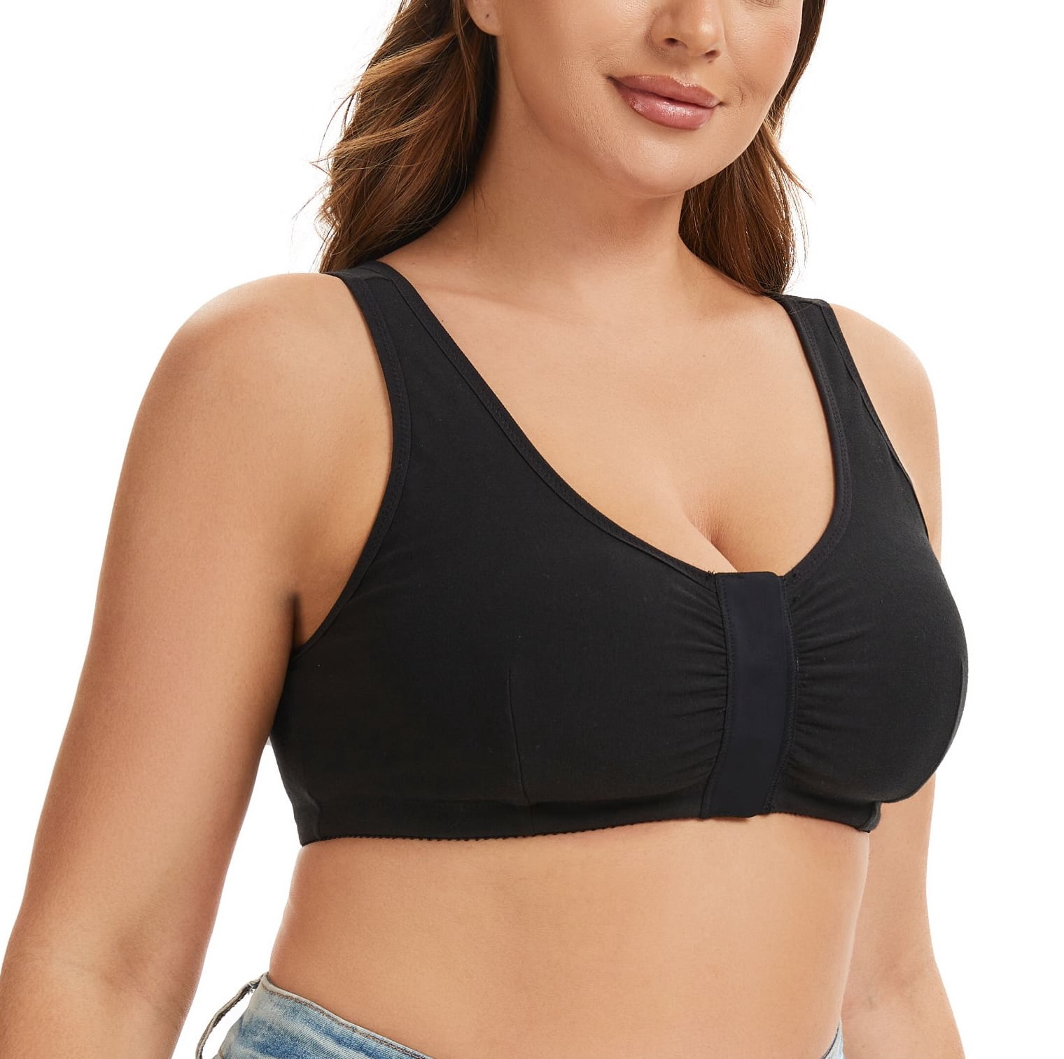 Magnetic Front Closure Pocketed Adaptive Bra - Easy On Front Closure Mastectomy Bra