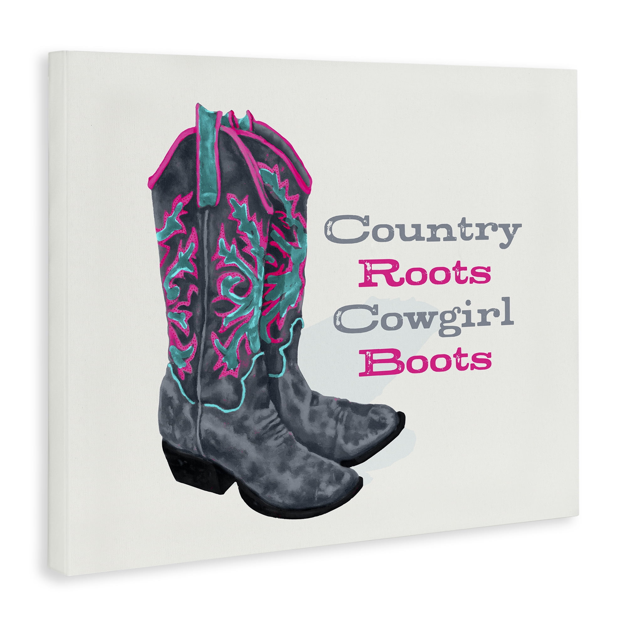 Stupell Industries Country Roots Phrase Typography Painting Gallery Wrapped Canvas Art Print Wall Art, 40 x 30