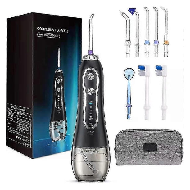 Professional Cordless Water Flosser - 5 Levels, 5 Tips, Portable Dental Oral Irrigator