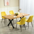 thumbnail image 2 of HOMCOM Dining Chairs Set of 4, Velvet Accent Chair, Yellow, 2 of 10