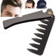 thumbnail image 3 of 1 peine de peinado para hombres, peine de pelo para hombres de acero inoxidable portátil plegable con dientes anchos, salón y hogar (dientes anchos grandes) JM, 3 of 5