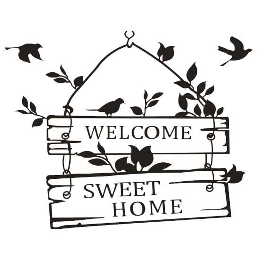 Backdrop Wall Sticker Welcome Sweet Home Sticker Living Room Bedroom ...