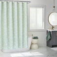 thumbnail image 2 of Green Floral Matelasse Shower Curtain + Clear Heavy Weight Liner, 2 of 8