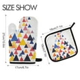 thumbnail image 2 of Yayeee Oven Mitts and Pot Holder Set of 2 Heat Resistant Kitchen Gloves Baking Hot Pad, White Abstract Triangles, 2 of 5
