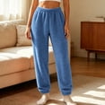 thumbnail image 2 of Timegard Winter Fuzzy Pajamas Pants for Women High Waist Elastic Bottom Sleepwear Casual Warm Comfy Trousers, 2 of 8