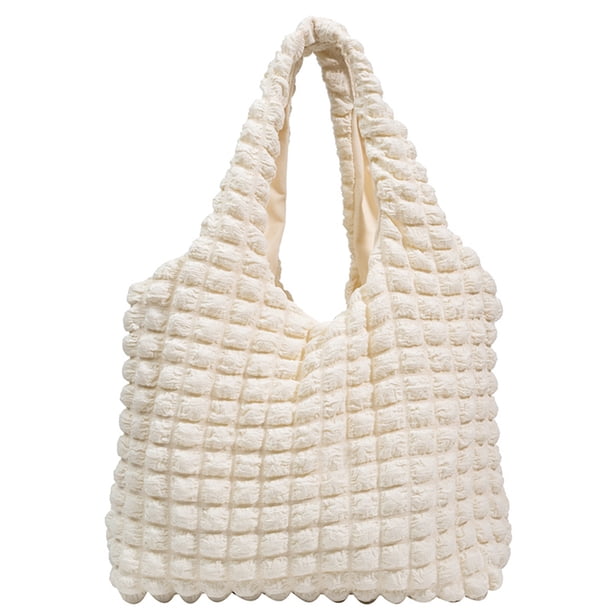 Bolso de mano con diseño de flores y burbujas para mujer, bolso de compras con diseño de nube plisada (3 Likrtyny Para estrenar