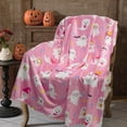 thumbnail image 4 of Cute Halloween Pink Ghost Blanket, Halloween Blankets and Throws, Halloween Fleece Throw Blanket, Halloween Throws Gifts for Kids Women Girls, 50" x 60", 4 of 6