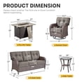 thumbnail image 4 of Bellefurn 5 Pieces Outdoor Patio Furniture Set with Fire Pit Table,Swivel Glider Chair,Sectional Sofas,PE Wicker Rattan Patio Conversation Sets for Porch Balcony Patio Deck, 4 of 12