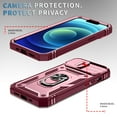 thumbnail image 3 of ELEHOLD Rugged Case for iPhone 15 Plus,Heavy Duty Hybrid Camera Lens Protector 360° Rotation Ring Holder Card Slot Kickstand Function Anti-Slip Shockproof Armor Case for iPhone 15 Plus,Pink/Rose, 3 of 11