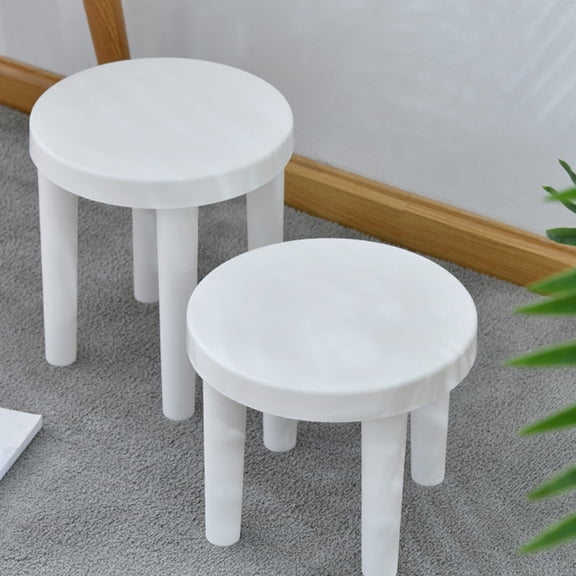 UPOUART Round Plastic Footstool Non- Step Stool for Bathroom, Living Room, Kids, and Home Use