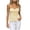 Yellow, variant on Spaghetti Strap Top for Women Striped Drawstring Ruched Peplum Cami Top White M