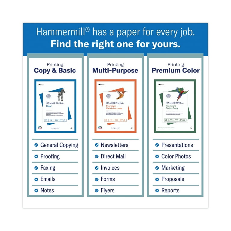 Hammermill Color Copy Paper, 80 Pound, White, Pack of 250