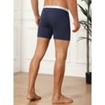 thumbnail image 3 of DARING DIVA Men's Stretch Waistband Boxer Brief Comfortable Solid Underwear 30 Dark Blue, 3 of 6