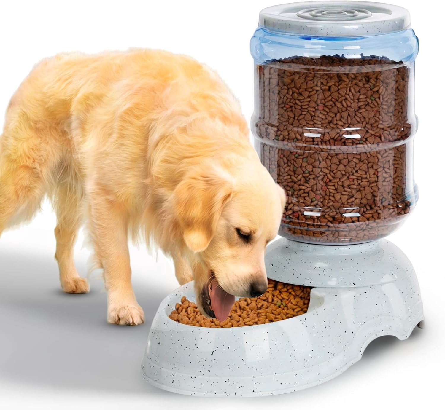 Automatic Dog Feeders, Gravity Pet Food Dispenser, Large Cat Dogs Water Bowl, 3 Gallon