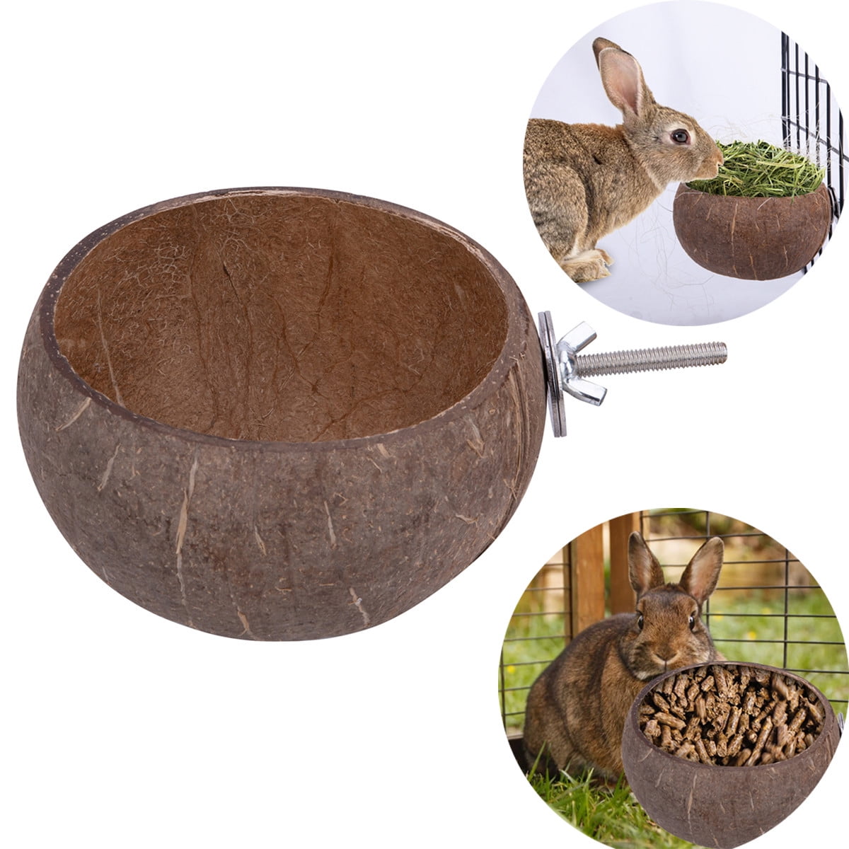 Pet Enjoy Small Rabbit Food Bowl,Pet Cage Removable Hanging Feeder Cute