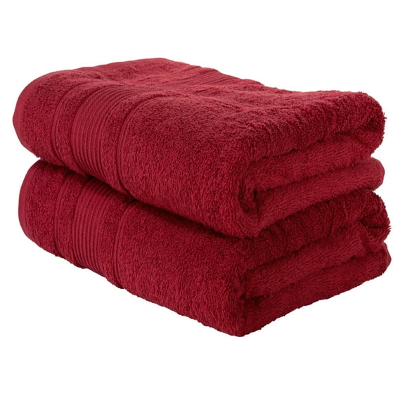 Qute Home Cotton Bath Towels, Red(2 Pieces)