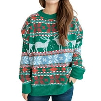 ZHYou Women's Sweaters Ugly Christmas Sweater For Women Funny Christmas Sweater Holiday Party Pullover Sweater Knit Tops