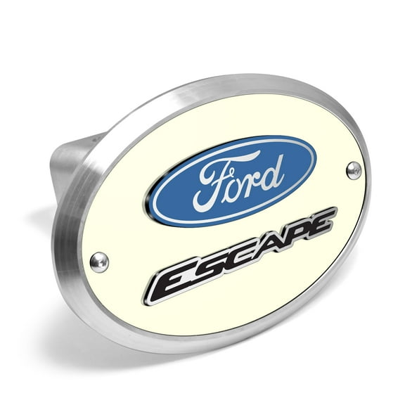 iPick Image for Ford Escape 3D Logo Night Glow Luminescent Oval Billet Aluminum 2 inch Tow Hitch Cover, Official Licensed