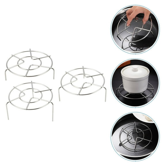 IBASETOY 3pcs Steam Rack for Wok Stainless Steel Heat Insulation Kitchen Tool Home