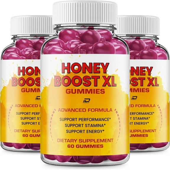 Honey Boost XL Gummy – Advance Formula Natural Blend Dietary Supplement, 3 Pack, 180 Gummies
