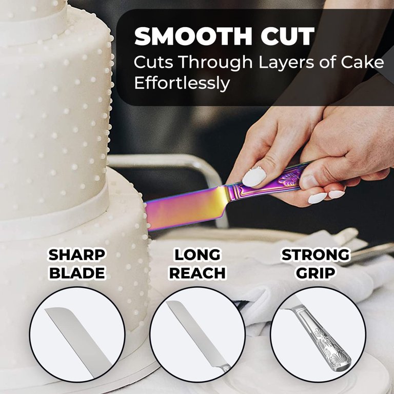 12 Personalized Wedding Cake Knife and 10 Server Set Free Engraving  Purple Bow