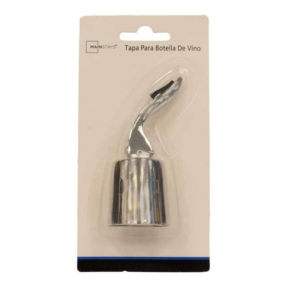 Tapa para Botella de Vino Mainstays de Acero Inoxidable Liso con Asa