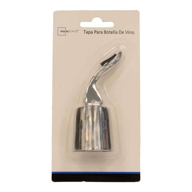 Tapa para Botella de Vino Mainstays de Acero Inoxidable Liso con Asa
