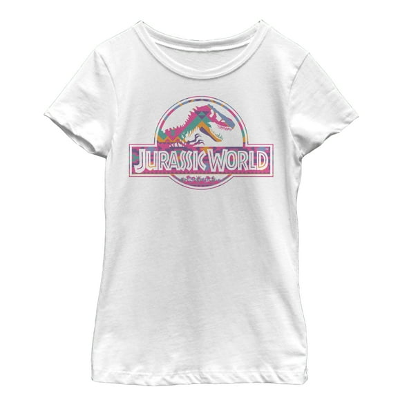 Girl's Jurassic World Desert Pattern Logo Graphic Tee White X Large