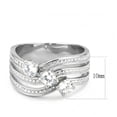 thumbnail image 2 of High polished (no plating) Stainless Steel Ring with AAA Grade CZ in Clear for Women Clear Stone Color Style TK3633 Size 5, 2 of 5