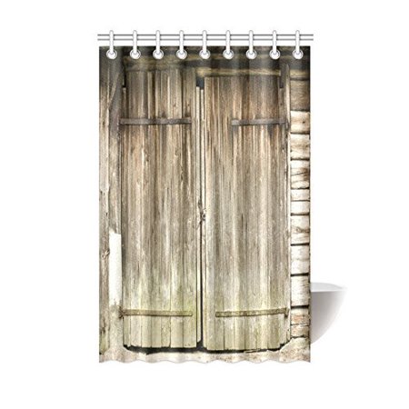 Mypop Rustic Door Decor Shower Curtain Vintage Dilapidated