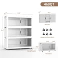 thumbnail image 3 of Collapsible Stackable 150Gal Extra Large Storage Bins with Lids, 3-Pack Folding Plastic Storage Cabinet for Home & Closet, White, 3 of 7