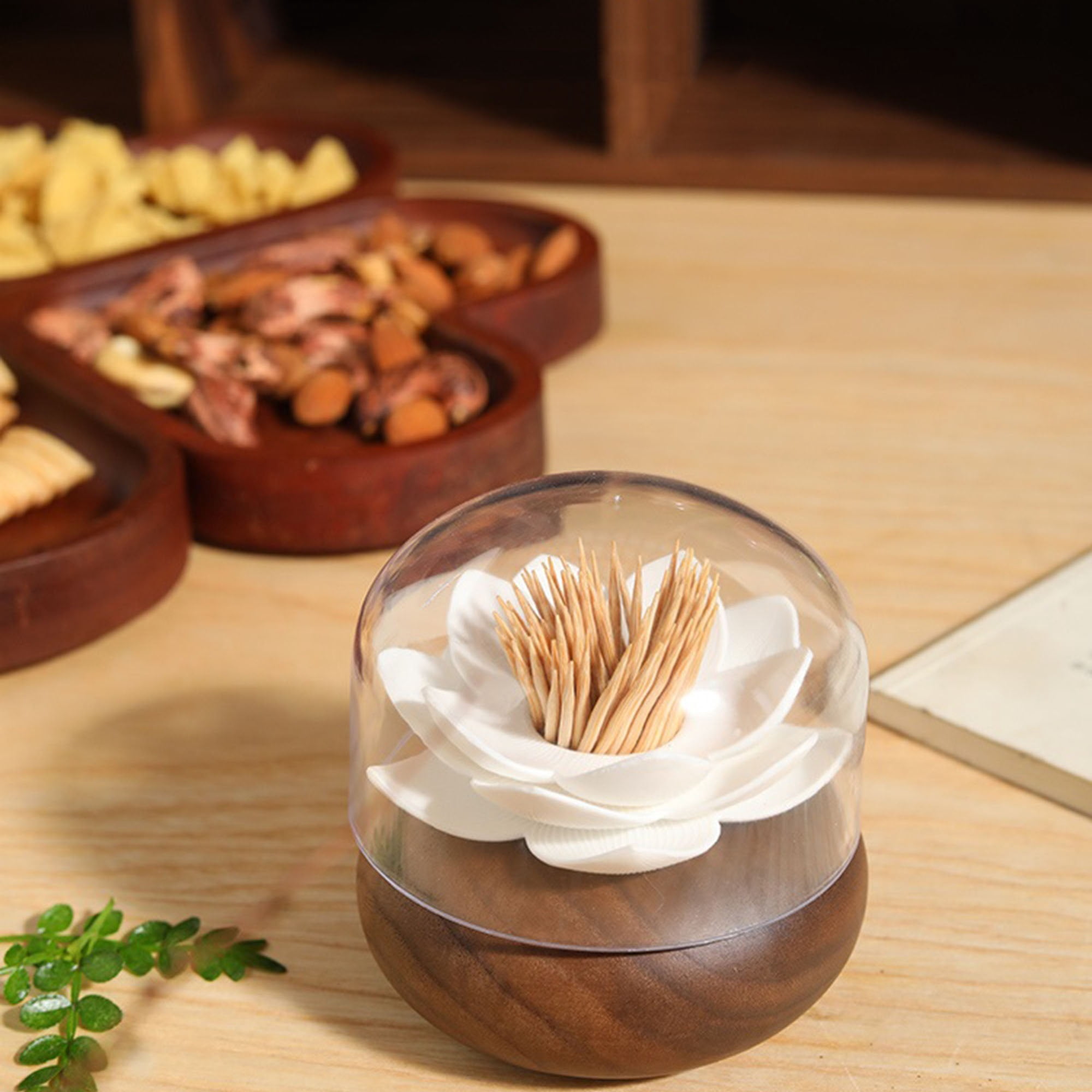 Lotus Toothpick Holder Cotton Swab Holder Toothpick Case Toothpicks Organizer Bathroom