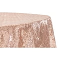 thumbnail image 1 of Diamond Glitz Sequins 120" Round Tablecloth over a 60" Round Table (standard 30" table height) will touch the floor - Blush/Rose Gold, 1 of 1