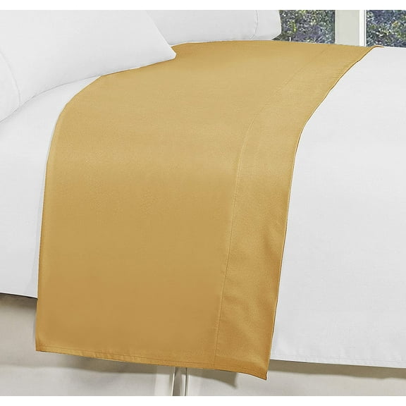 1500 Series Hospitality Flat Sheet 1-Piece Flat Sheet, Soft Top Sheet, 1 Piece Full, Gold