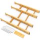 thumbnail image 1 of SpaceAid Separadores de cajones de bambú con inserciones y etiquetas, organizadores de cajones ajustables para cocina, organización expandible para el hogar, oficina, aparadores, 4 divisores con 9 ins, 1 of 5