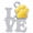 Yellow, variant on Delight Jewelry Silver-tone Love with Black Paw - Large Goldtone Big Sister Heart Charm Necklace, 17.5" 2" Extender