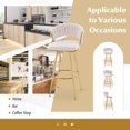 thumbnail image 4 of Gymax 2PCS Velvet Bar Stool 29'' Bar Height Stools Metal Legs w/ Woven Backrest & Gold Beige, 4 of 5