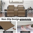thumbnail image 4 of Easy-Going Loveseat Recliner Cover with Console, Reversible Couch Cover for Living Room, Split Sofa Cover for Each Seat with Elastic Straps for Kids, Dogs, Pets(2 Seater, Camel/Ivory), 4 of 7