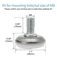 thumbnail image 2 of M8 x 15 x 28mm Leveling Feet Adjustable Leveler for Desk Leg, White Cap 4pcs, 2 of 4
