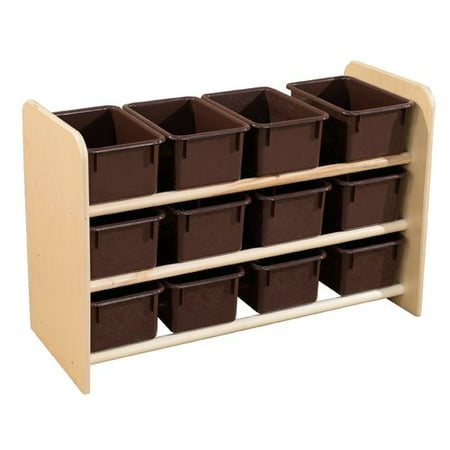Wood Designs See-All Storage with (12) Lime Green Trays