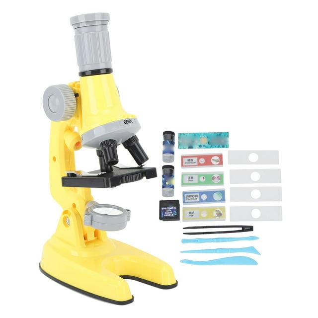 Microscopio de ciencia para niños, microscopio 100X 600X 1200X, microscopio para niños, microscopio para niños con luz Led, rendimiento sólido