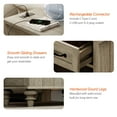 thumbnail image 6 of Grey Side Table with Drawer & Cabinet, Elegant End Table with Charging Station, Wooden Nightstand for Bedroom, Living Room, 6 of 8