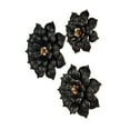thumbnail image 6 of DecMode Black Metal 3D Floral Wall Decor with Gold Center (3 Count), 6 of 9