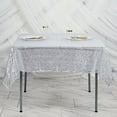 thumbnail image 5 of Balsa Circle 60" x 60" Silver Sequin Square Table Overlays Wedding Catering Tablecloth Linens, 5 of 8